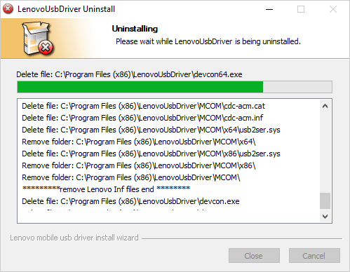 Lenovo USB Driver Removing