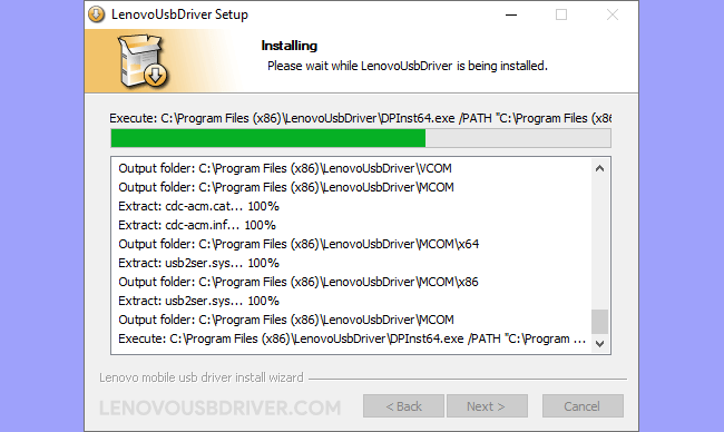 Lenovo USB Driver Setup Process